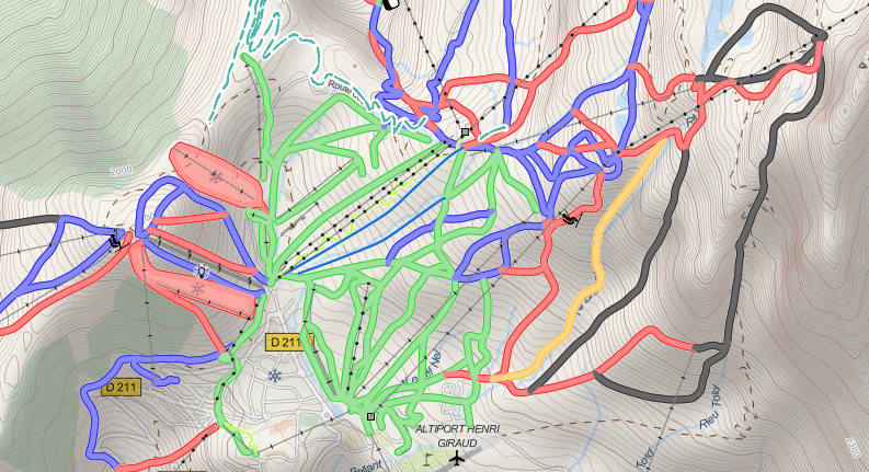 Plan des pistes débutants