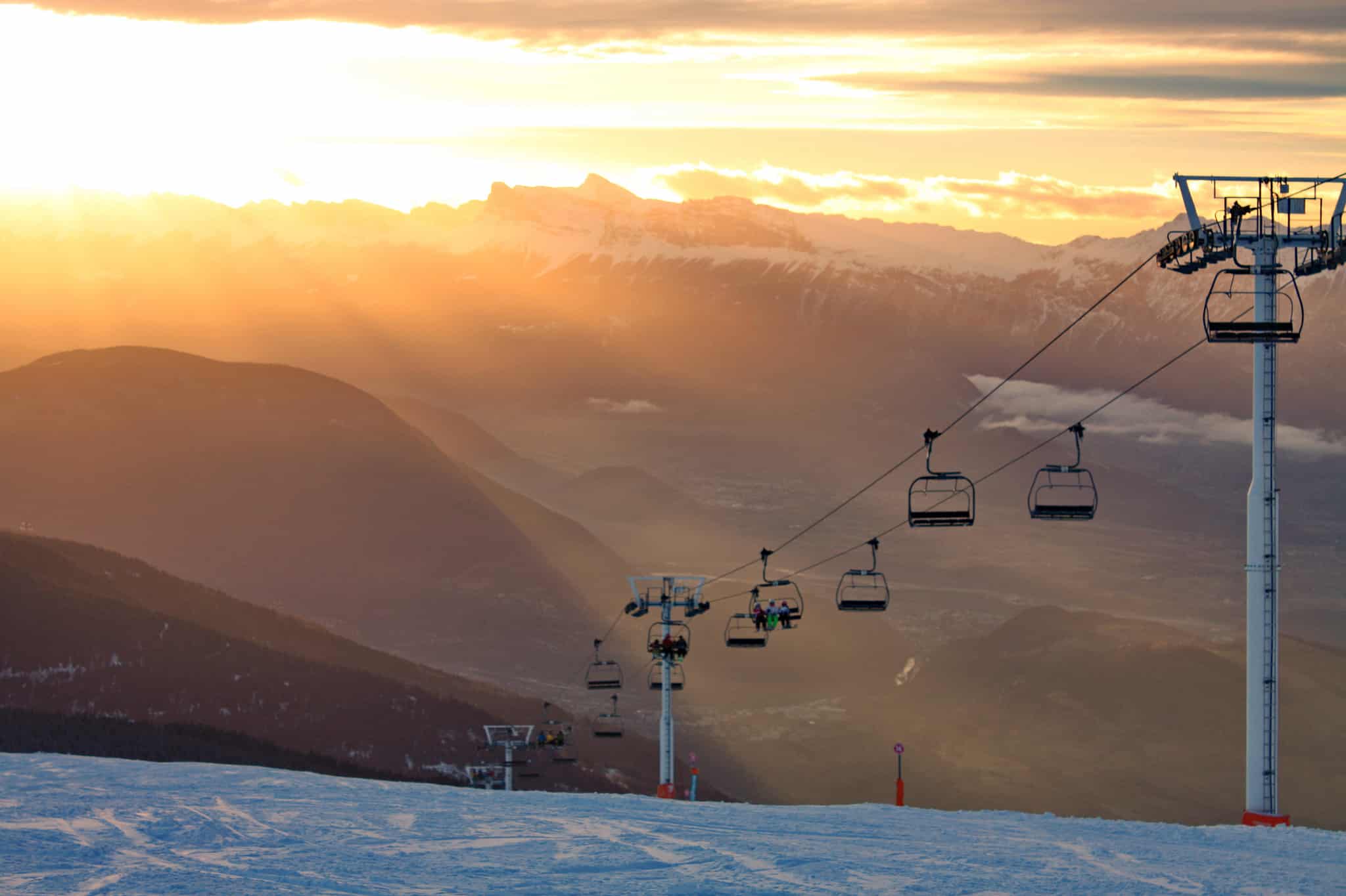 station de Chamrousse avec vue sur le Vercors