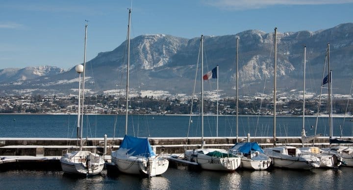 Le lac du Bourget en hiver