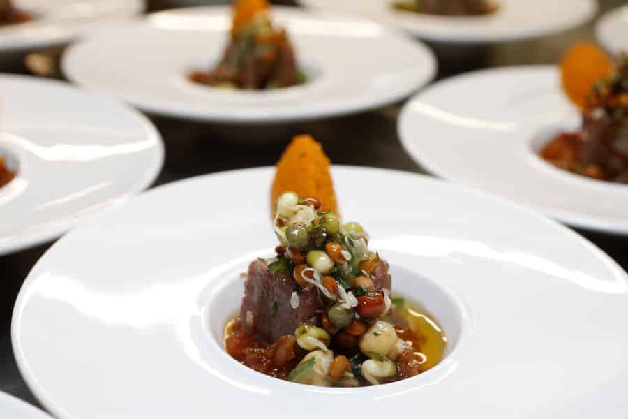 Plat gastronomique Assiette du Sérac, à Saint-Gervais (© Catherine Leblanc & Pascal Deloche)