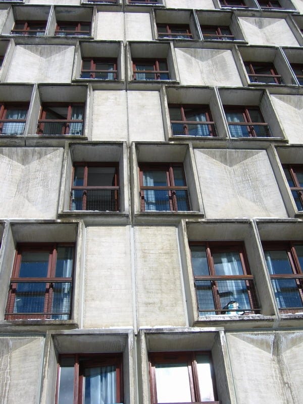 détail d'une façade de Flaine