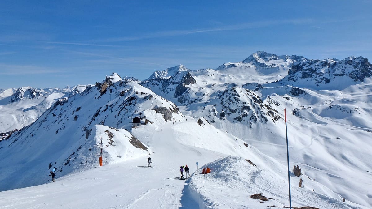 piste de couleur bleue à La Plagne