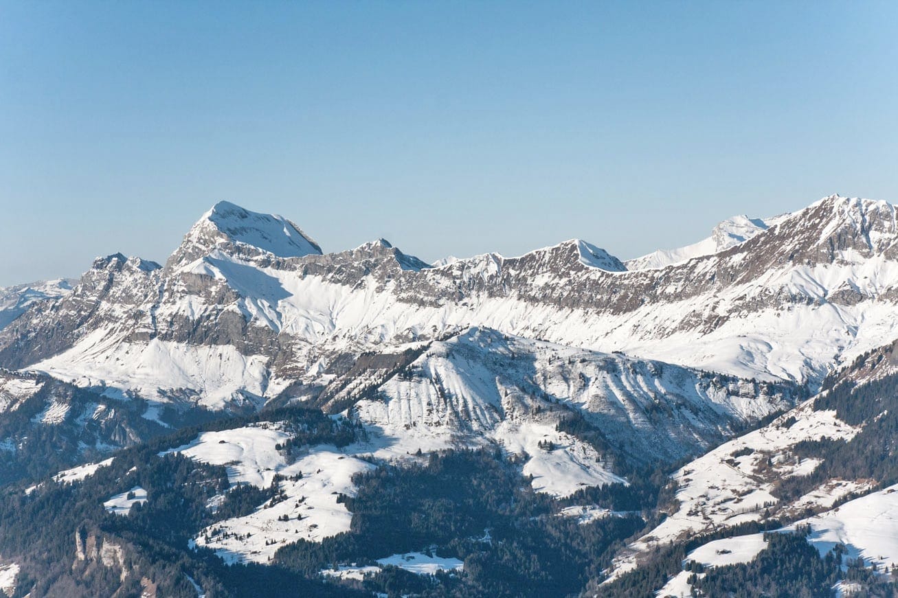 Mont Charvin et les Aravis, hiver, neige