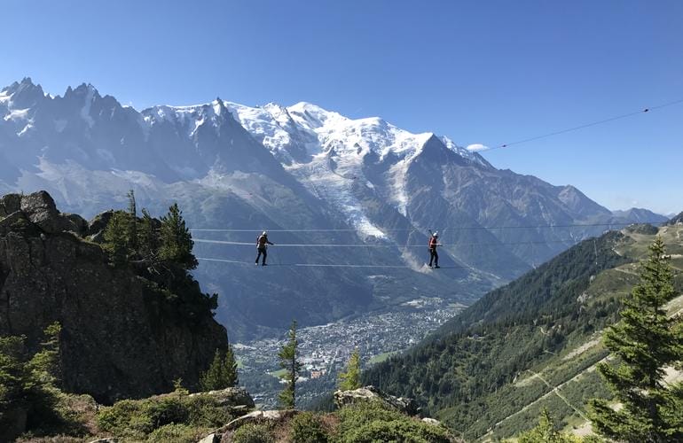 Via Ferrata en été au-dessus de Chamonix