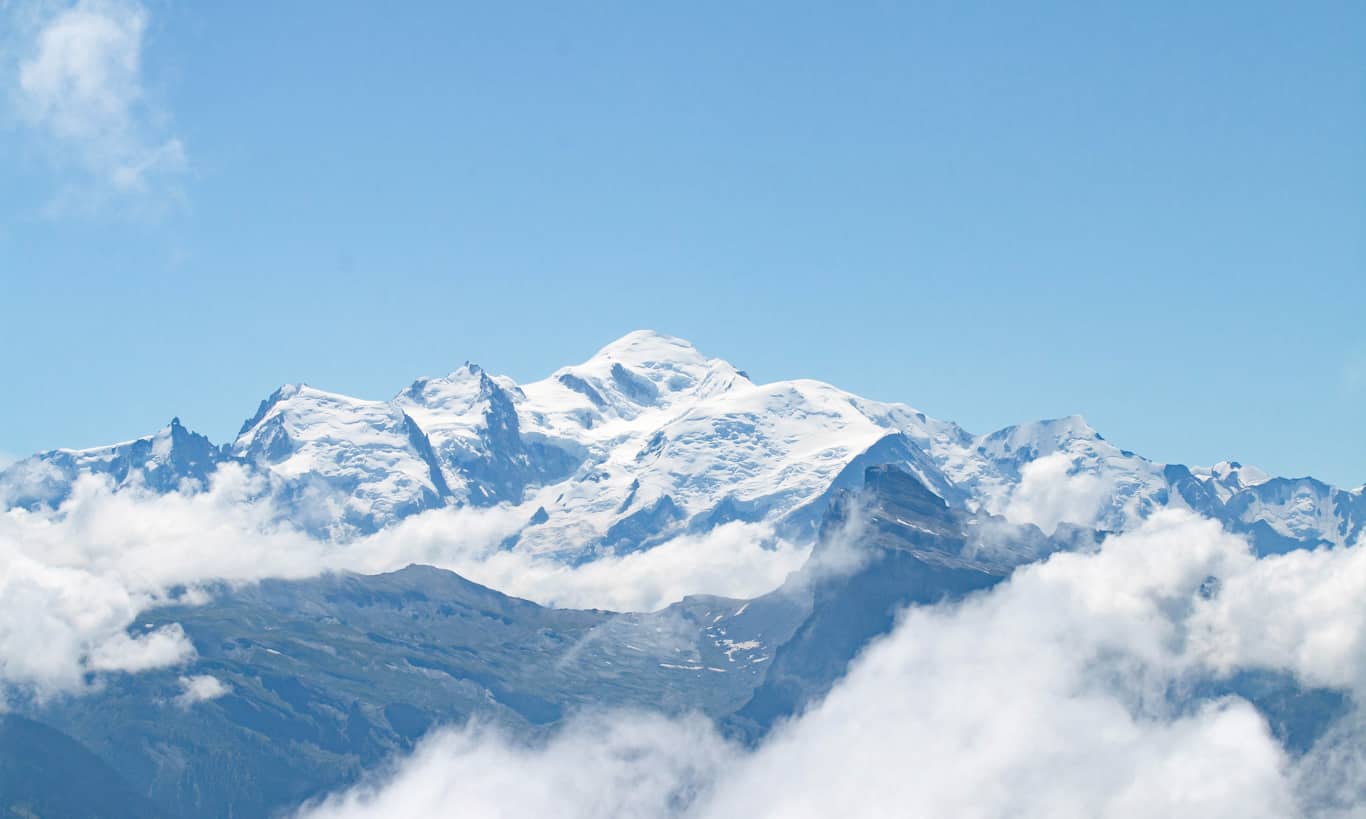 le Mont Blanc depuis les hauteurs de Joux Plane