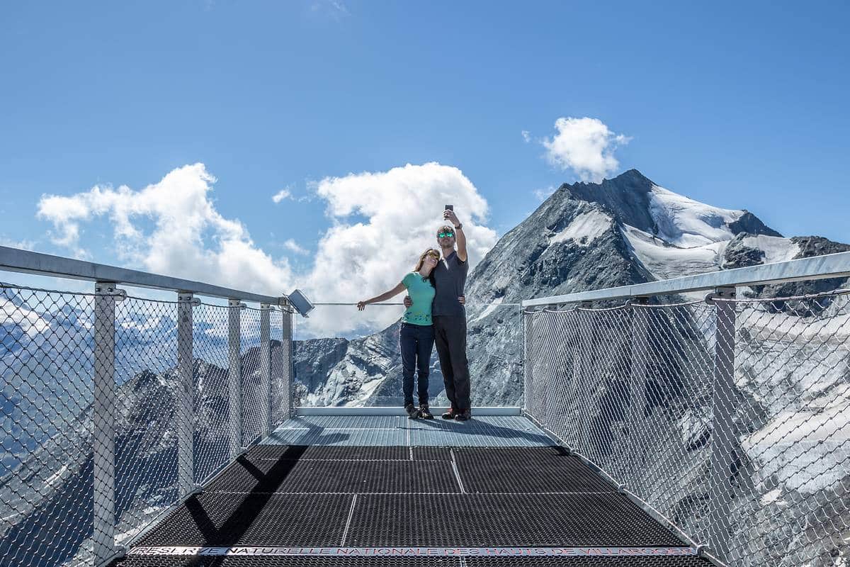 Passerelle de l'Aiguille Rouge et glaciers du mont Pourri, par Raj Bundhoo pour OT Les Arcs