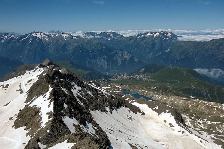 Vue au sommet du Pic Blanc de l'Alpe d'Huez