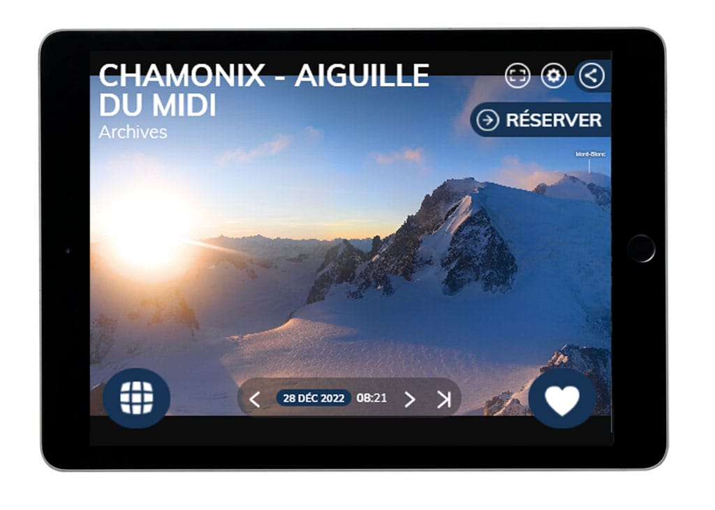La splendide webcam de l'Aiguille du Midi