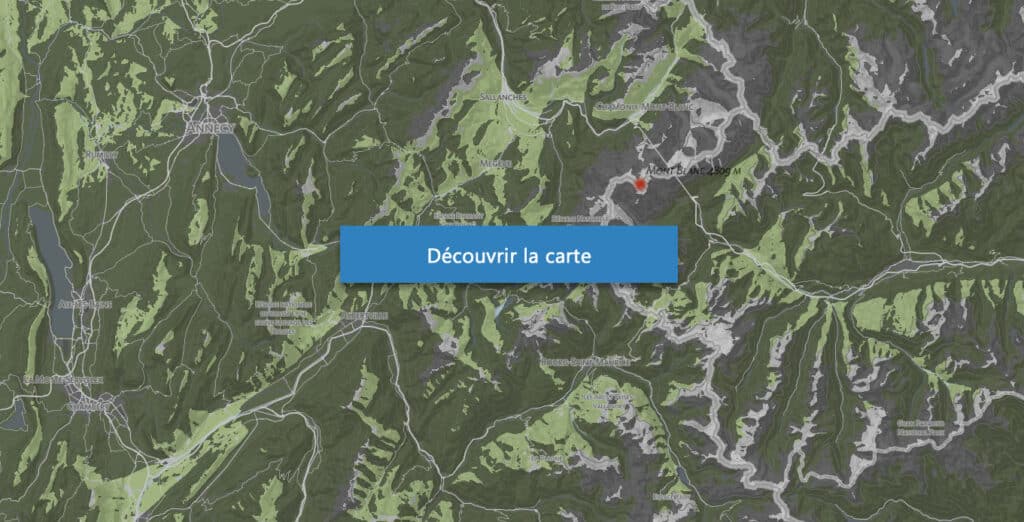 carte des zones avec vue mont blanc