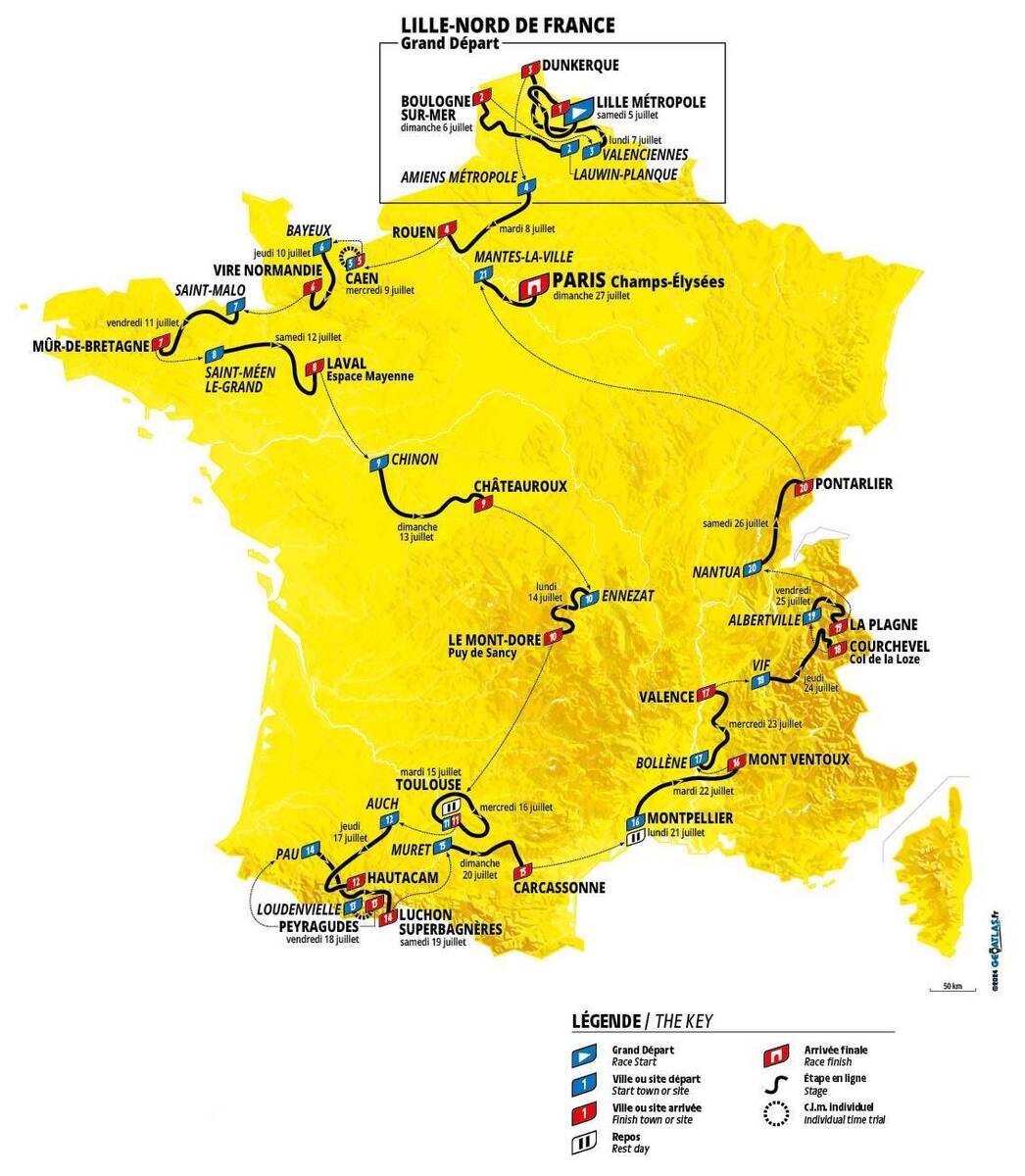 Carte du Tour 2025