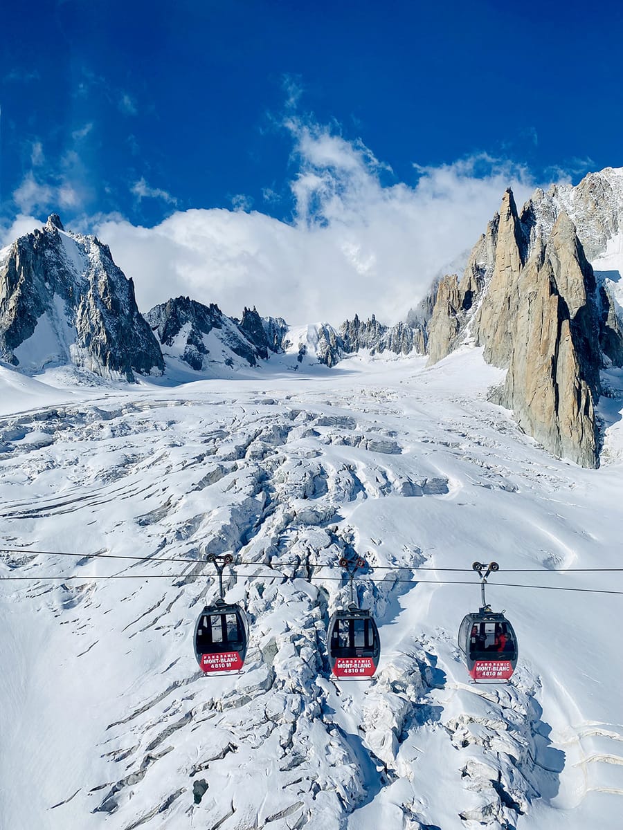 Panoramic MONT-BLANC et les séracs du glacier du Géant