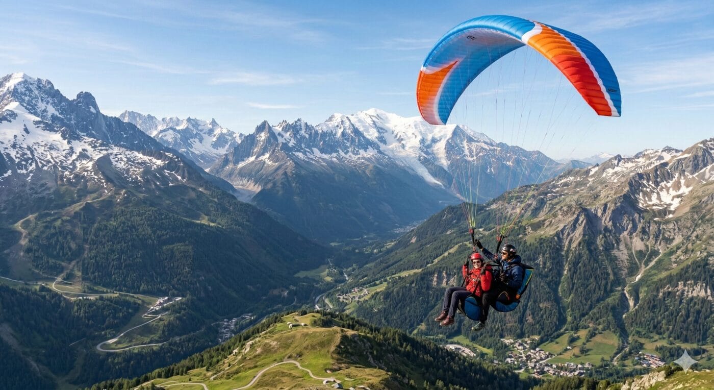 Découvrir le parapente (image IA)